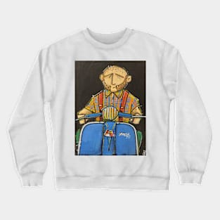 Retro Scooter, Classic Scooter, Scooterist, Scootering, Scooter Rider, Mod Art Crewneck Sweatshirt